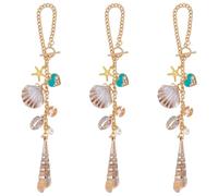 HOBBIESAY 3Pcs Seashell Rear View Mirror Hanging Charm 12.2Inch Car Decor Rears View Mirrors Charms Cute Coastal Rear Views Mirror Charm Cute Aesthetic Accessory for Women/Men Pendants Gift