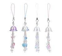 HOBBIESAY 4 Colors Jellyfish Phone Charms Cute Strap Accessories with Star Heart Sea Ocean Summer Animal Hawaii Phone Charm for Women Keychain Phones Case Car Key Bag Backpack Purse Decoration