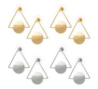 HOBBIESAY 4 Pairs Geometric Dangle Earrings Triangle with Flat Round Dangle Earrings Trendy Geometric Stud Earring Minimalist Earring Supplies for Women Daily Festival Wear 1.1 x 0.96 Inch