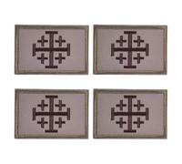 HOBBIESAY 4 PCS Jerusalem Cross Patches Crusader Jihad Embroidered Patch Time for Another Crusade Patches Morale Hook and Loop Tactical Military Badge for Army Backpack Caps Vest Bag Clothes