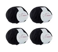 HOBBIESAY 4 Roll Mohair Yarn Crochet Yarn for Knitting Sweater Soft Fine Silk Knitting Shawl Thread Knit Soft Mohair Hand Crochet Accessories for Weaving Scarves Shawls Sweaters Hats