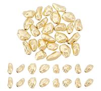 HOBBIESAY 4 Styles 24Pcs Irregular Brass Beads 18K Gold Plated Twist Spacer Beads Small Loose Craft Bead for DIY Bracelets Earring Necklace Jewelry Making,Hole:1.2-1.4mm