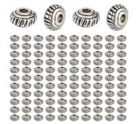 HOBBIESAY 400 PCS Tibetan Spacer Beads Flower Flat Rondelle Bead Small Loose Spacer Mini Metal Craft Daisy Bead Flower Beads for Bracelet Necklace Earring Jewelry Making Supplies