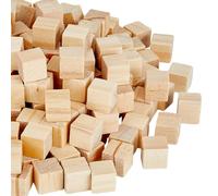 HOBBIESAY 400Pcs 1cm Natural Wooden Texture Blocks Unfinished Wood Cubes for Painting Cornsilk Color Small Wood Square Blocks Making Projects Wood Cubes for DIY Craft Supplies