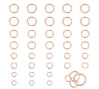 HOBBIESAY 40Pcs 4 Styles Jump Rings 2-4.4mm Brass Open Jump Ring Unsoldered Ring Connectors Small Split Ring Jewelry Making Findings Rose Gold for DIY Crafts