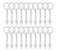 HOBBIESAY 40Pcs Jesus Fish Keychains 3.15 inch Christian Keychain Religious Keychain Jesus Fish Key Rings for Key Decoration, Platinum, 80mm