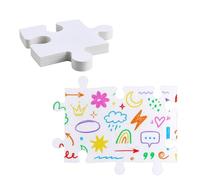 HOBBIESAY 40Pcs Jumbo White Blank Jigsaw 7.95 * 7.95 Inch Make Your Own Double Paper Puzzles to Draw on DIY Cardboard Jigsaw for Adult Coloring Painting Drawing Crafts Art Projects Activities