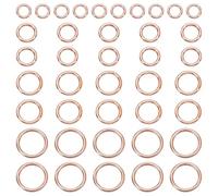 HOBBIESAY 40Pcs Jump Rings 4 Styles Alloy Closed Jump Rings Round Jump Ring O Ring Jewelry Connector Rose Gold Inner Diameter:3.8-9.3mm for DIY Bracelet Earring Necklace Making Charms Repair