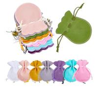 HOBBIESAY 48Pcs 8 Colors Small Velvet Drawstring Pouches Drawstring Jewelry Pouch Calabash Jewelry Bag for Storage Necklace Bracelet Earrings Headphones Watch Items,3.54x2.76inch