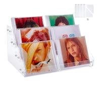 HOBBIESAY 4Layers CD Storage Organizer CD Cases Cosmetic Storage Holder Nail Polishes Organizer Shelf Acrylic Makeup Display Rack Stand Clear Cosmetic Display Shelf for DVD Case Makeup Jewelry