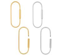 HOBBIESAY 4Pcs 2 Styles 304 Stainless Steel Screw Carabiner Lock Charms Screw Locking Keychain Carabiner Clasps Oval Keychain Carabiners Small Locking Carabiners for Necklace Bracelet Jewelry Making