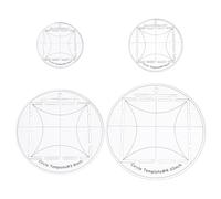 HOBBIESAY 4Pcs Circle Quilting Template 10/12/20/25 cm Round Acrylic Circle Ruler Clear Round Sewing Rulers Set Essential Quilt Supplies for Cutting Patterns and Sewing Layer Cake Fabric