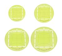 HOBBIESAY 4Pcs Circle Quilting Template 4/5/8/10 Inch Round Acrylic Circle Template Green Quilt Supplies Round Sewing Rulers Set for Cutting Patterns and Sewing Layer Cake Fabric