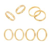 HOBBIESAY 4Pcs Gold Ring Blanks 20-23mm Stainless Steel Grooved Rings Round Empty Ring Inlay Finger Rings Blank Core Ring for Jewelry Making Man Women Gift DIY Craft