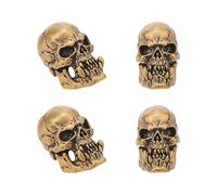 HOBBIESAY 4Pcs Knife Lanyard Beads Skull Beads EDC Charm Bead Brass European Beads Antique Golden Large Hole Beads for Men Keychain Bracelet Accessories Hole:5.5mm