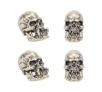 HOBBIESAY 4Pcs Knife Lanyard Beads Skull Beads EDC Charm Bead Brass European Beads Antique Silver Large Hole Beads for Men Keychain Bracelet Accessories Hole:5.5mm
