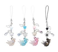 HOBBIESAY 4Pcs Koi Fish Star Beaded Phone Straps Decorative Cute Phone Lanyards Lucky Fish Star Cellphone Charms Accessories for Women DIY Cellphone Keys Bags Decoration Craft