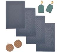 HOBBIESAY 4Pcs Polymer Clay Texture Sheets Set Texture Sheets Polymer Clay Works with Cutter Effect Roller Peony for DIY Clay Making