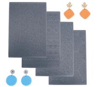 HOBBIESAY 4pcs Polymer Clay Texture Sheets Set Texture Sheets Polymer Clay Works with Polymer Clay Cutter Effect as Polymer Clay Texture Roller Leaves and Flowers for DIY Clay Making
