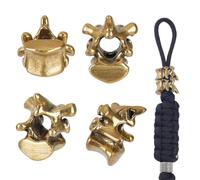 HOBBIESAY 4PCS Retro Brass Vertebra Beads Antique Edc Charms Pendant Edc DIY Bracelet Backpack Flashlight Beads Lanyard Pendants Dragon Backbone Bead Key Rings Accessories