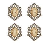 HOBBIESAY 4PCS Vintage Queen's Cameo Brooch for Women Elegant Victorian Antique Crystal Lapel Pins for Charm Suit Shirt Collar Tie Corsage Clothes Accessories Party Banquet Jewelry