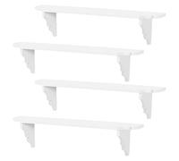 HOBBIESAY 4PCS White Wall Shelf Doll House Storage Small Floating Shelves for Wall Mounted Shelf for Bathroom Little Mini Tiny Display Hanging Shelves for Books Storage Room Decor, 1：12 Scale
