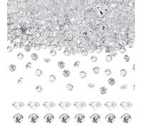 HOBBIESAY 500Pcs Clear Cubic Zirconia Faceted Pointed Back Cabochons Small Loose Diamond Round CZ Stones Synthetic Gemstone for Nail Art Craft Jewelry Making 3mm