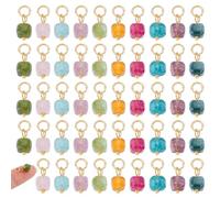 HOBBIESAY 50PCS Natural Stone Chip Charms Natural Chip Stones Bracelet Gemstone Charms Irregular Crystal Chakra Stone Pendants for Jewelry Making Bulk DIY Earrings Necklace Bracelet