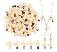 HOBBIESAY 50Pcs Opaque Resin Elephant Charms Carved Animal Lucky Dangle Charm Beads Charms Pendant Beads with Little Loop for Necklace Bracelet Charms Bulk DIY Jewelry Making Hole 3mm