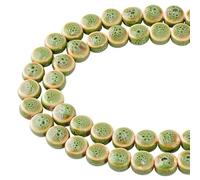 HOBBIESAY 56Pcs 12mm Porcelain Beads Flat Round Ceramic Beads 2 Strands Antique Glazed Ceramic Porcelain Bead Chinese Spacer Loose Bead for Jewelry Making Bracelets Necklace Craft Hole: 2mm