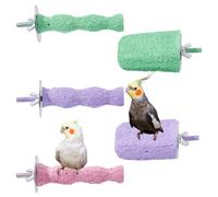 HOBBIESAY 5PCS Bird Beak Grinding Stone Bird Parrot Cage Perch Stand Anti-Slip Nail Trimming Stick Parrots Perch Resin Beak Grinder Stone Foot Claws Trimmer Accessories for Parrot Budgie Cockatiel