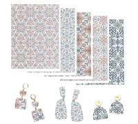 HOBBIESAY 5Pcs Polymer Clay Transfer Sheets Floral Transfer Paper Pottery Underglaze Papers Plant Natural Clay Transfer Papers Boho for Polymer Clay Earrings Jewelry Design