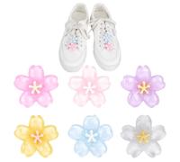 HOBBIESAY 6 Colors 12Pcs Bling Flower Shoe Charms Colorful Shoe Charms Flower Shape Shoelaces Clips Decorations Sparkling Shoe Accessories for Women Sneaker Casual Shoes Decoration