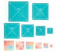 HOBBIESAY 6 PCS 6 Size Acrylic Square Quilting Template Set 1" 2" 3" 4" 5" 6" Accurate Cutting Quilt Ruler Square Templates Quilt Quilting Precision Tools for Cutting Pattern DIY Sewing Craft