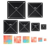 HOBBIESAY 6 PCS 6 Size Square Quilting Template Set 1-6" Black Acrylic Quilting Templates Accurate Cutting Quilt Ruler Square Templates Quilt Precision Tools for Cutting Pattern DIY