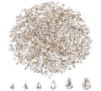 HOBBIESAY 600Pcs 6 Style Dazzling Teardrop Design Cabochons Crystal Clear Glass Rhinestone Gems Faceted Three-dimensional Cabochons Transparent Faux Diamond Jewels for Jewelry Making