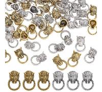 HOBBIESAY 60Pcs 2 Colors Leopard Head Alloy Cabochons Feline Animal Theme Nail Art Charms Pull Ring Design Manicure Jewels Retro Wild Style Nail Art Decorations for Nail Art Supplies