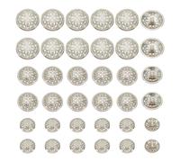 HOBBIESAY 60Pcs 3 Size Antique Alloy Blazer Button Vintage Hollow Out Alloy Shank Button Set Flat Round Replacement Buttons for Blazer Suits Sport Coat Uniform Jacket Hole: 2mm