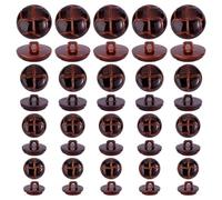HOBBIESAY 60Pcs 4 Style Brown Football Shank Buttons Craft Imitation Leather Buttons Plastic Round Buttons for DIY Suits Dress Skirts Coats Uniform Jackets Clothing Embellishment Hole:3.5mm