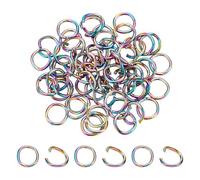 HOBBIESAY 60Pcs Jump Rings 6mm Stainless Steel Open Jump Ring Rainbow Color Jump Rings Unsoldered Ring Connectors Small Split Ring Jewelry Making Findings for DIY Crafts