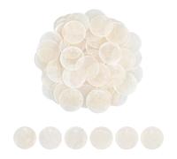 HOBBIESAY 60Pcs Round Shell Charms Flat Round Natural Shell Charm with Hole 25mm Capiz Shells Discs Charms, Natural White Coin Mother of Pearl Seashell Charm for Earring Necklace Jewelry Making