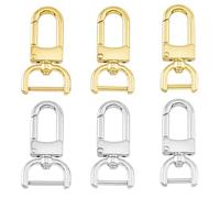 HOBBIESAY 6Pcs 2 Colors Strong Hinge Swivel Clasps Zinc Alloy Trigger Snap Hooks Detachable Push Gate Trigger Buckles Keychain Clips Lanyard Snap Hooks for Bag Strap Hardware Replacement