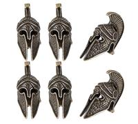 HOBBIESAY 6PCS Brass Beads Spartan Warrior Helmet Brass Antique Bronze Spartan Helmet Lanyard Bead Beads Keychain Tool DIY Pendant Retro Copper Outdoor Tools Backpack Pendant