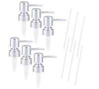 HOBBIESAY 6Pcs Sliver Stainless Steel Soap and Lotion Replacement Pump Soap Pumps Replacement for Liquid Hand Lotion Dispensers and Bottle Body Wash Dispenser Pump Head for 28/400 Neck Bottle