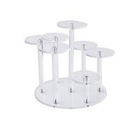HOBBIESAY 7-Tier Acrylic Display Stand Round Minifigure Organizer Tiered Rack Risers Tabletop Toy Clear Display Stand for Action Figure for Figures Collectibles Toys and Dolls Jewelry