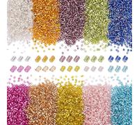 HOBBIESAY 7000Pcs 10 Colors Glass Bugle Beads 2mm Embroidery Tube Beads Kit Seed Loose Spacer Beads Small Craft Beads for DIY Bracelet Necklaces Earring Jewelry Making,Hole:0.8mm