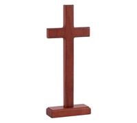 HOBBIESAY 8.43inch Wooden Cross Christ Tabletop Crosses Wall Cross with Stand for Hanging Standing for Easter Christening for Table Home Christmas Church Room Decor