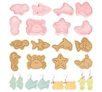 HOBBIESAY 8 Styles Sea Polymer Clay Cutters for Earring Ocean Animal Shape Clay Molds DIY Animal Plastic Molds Set for DIY Polymer Jewelry