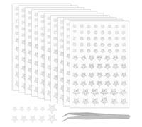 HOBBIESAY 800PCS Star Gem Stickers Self Adhesive Star Face Gems Stick on Silver Stars Rhinestone Makeup Gems for Eyes Nails Bling Jewels Stickers for DIY Crafts Scrapbooking Embellishments