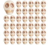 HOBBIESAY 80PCS 0.47“l Skull Beads Halloween Skull Beads Skulls Bracelet Synthetic Skeleton Tibetan Bead Skulls Head Shaped Bead for Jewelry Making Bracelets Necklaces Key Chains Hole: 1mm